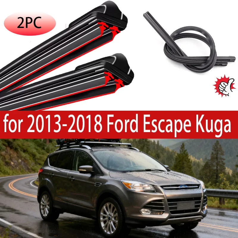 

2PCS Car Wiper Blades for 2013-2018 Ford Escape Kuga Front Windscreen Windshield Double Rubber Car Accessories 2016 2017 2018
