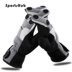 SPORTSHUB Windproof Anti-Slip Thermal Velet Inside Fingerless/3 Cut Finger Fishing Gloves Lure Gloves Rod Sports Gloves FT0033