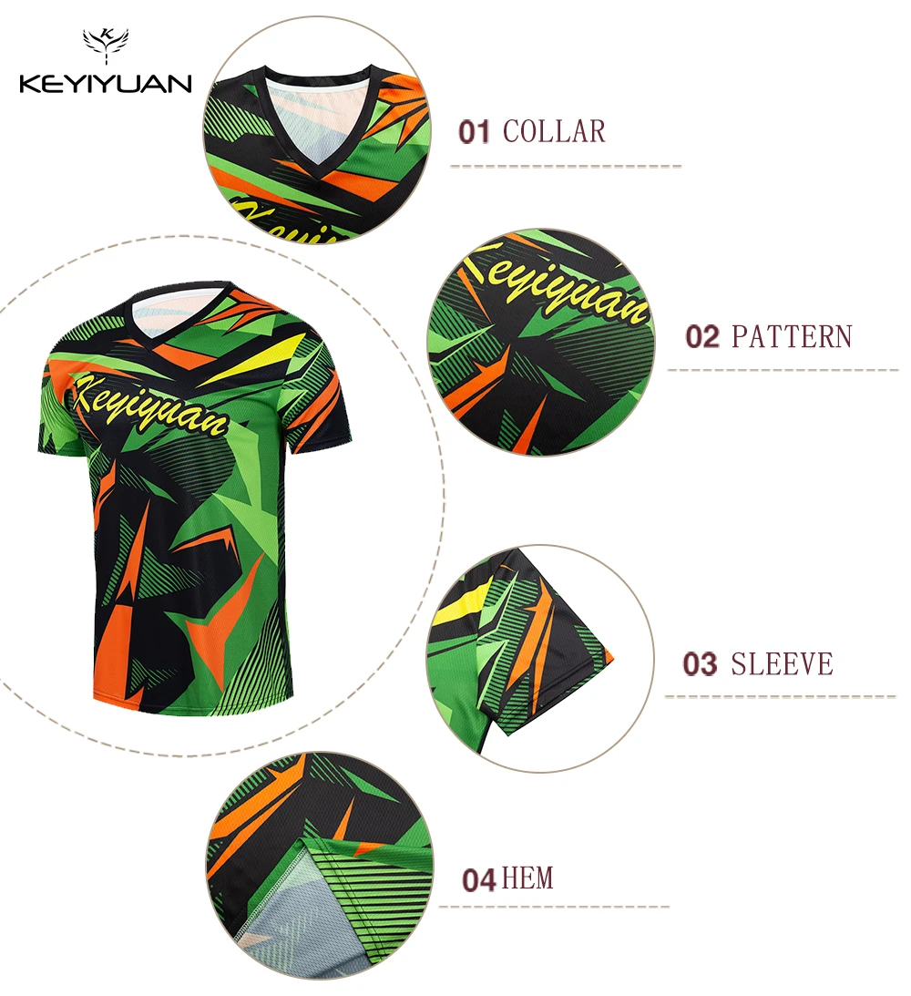 2025 KEYIYUAN New Summer Short Sleeve Mtb Shirt Men Motocross T-shirt Moto Cross Jersey Mtb Hombre Maillot Vtt Radtrikot Herren