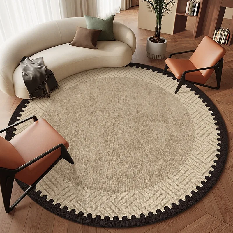 Round Living Room Rug Stain-resistant Wear-resistant  Floor Mat Geometric Pattern Carpet Large Size Home Decor Carpets Alfombra