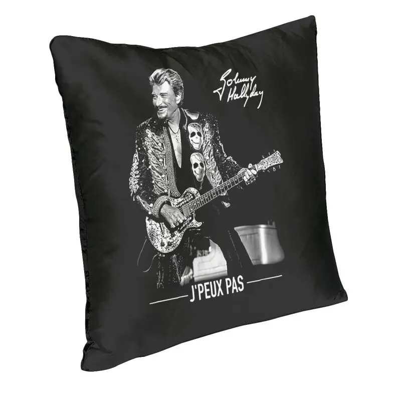 French Rock Singer Johnny Hallyday Pillow Case 40x40cm Home Decor Fashion Outdoor Cushions Square Pillowcase