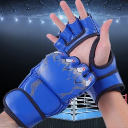 Guantoni mezze dita da allenamento per boxe cuscino professionale in pelle UFC MMA per adulti Sanda boxe Training Sandbag Knuckles