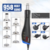 Portable 600W Heat Gun with LCD Display Variable Temperature Control Thermal Blower Hot Air Gun Featuring Cooling Window And 7 N