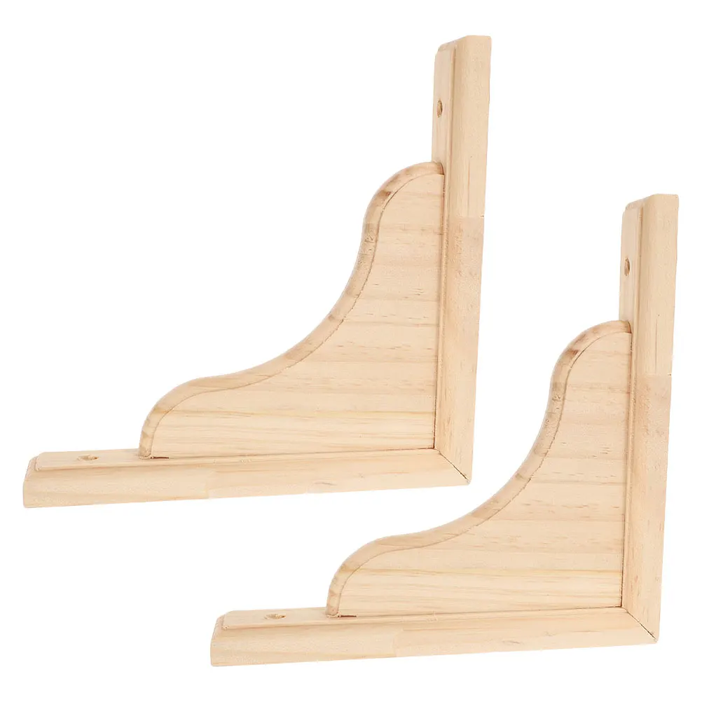 

2Pcs Triangular Shelf Brackets Solid Wood Durable Rustic Support for Floating Shelves Kitchen Wall Shelf Brackets