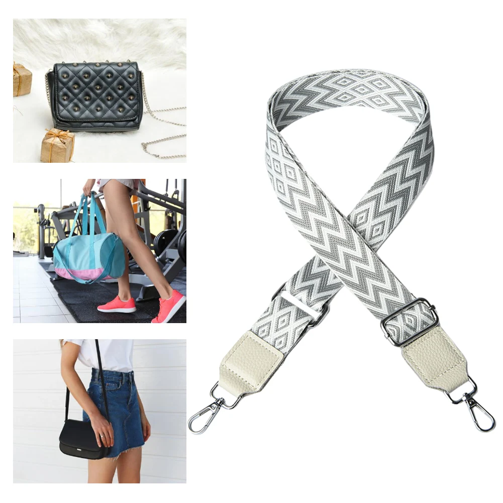 

Crossbody Purse Straps 3.8cm Width Boho Pattern Strap 360° Rotating Head Stylish Strap 80-140cm Adjustable Bag Part Accessories