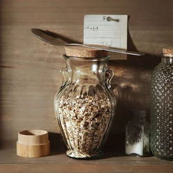 European-style Embossed Cork Glass Storage Jar Kitchen Grains Dried Fruit Storage Jar Tea Jar Glass/grain Dispenser