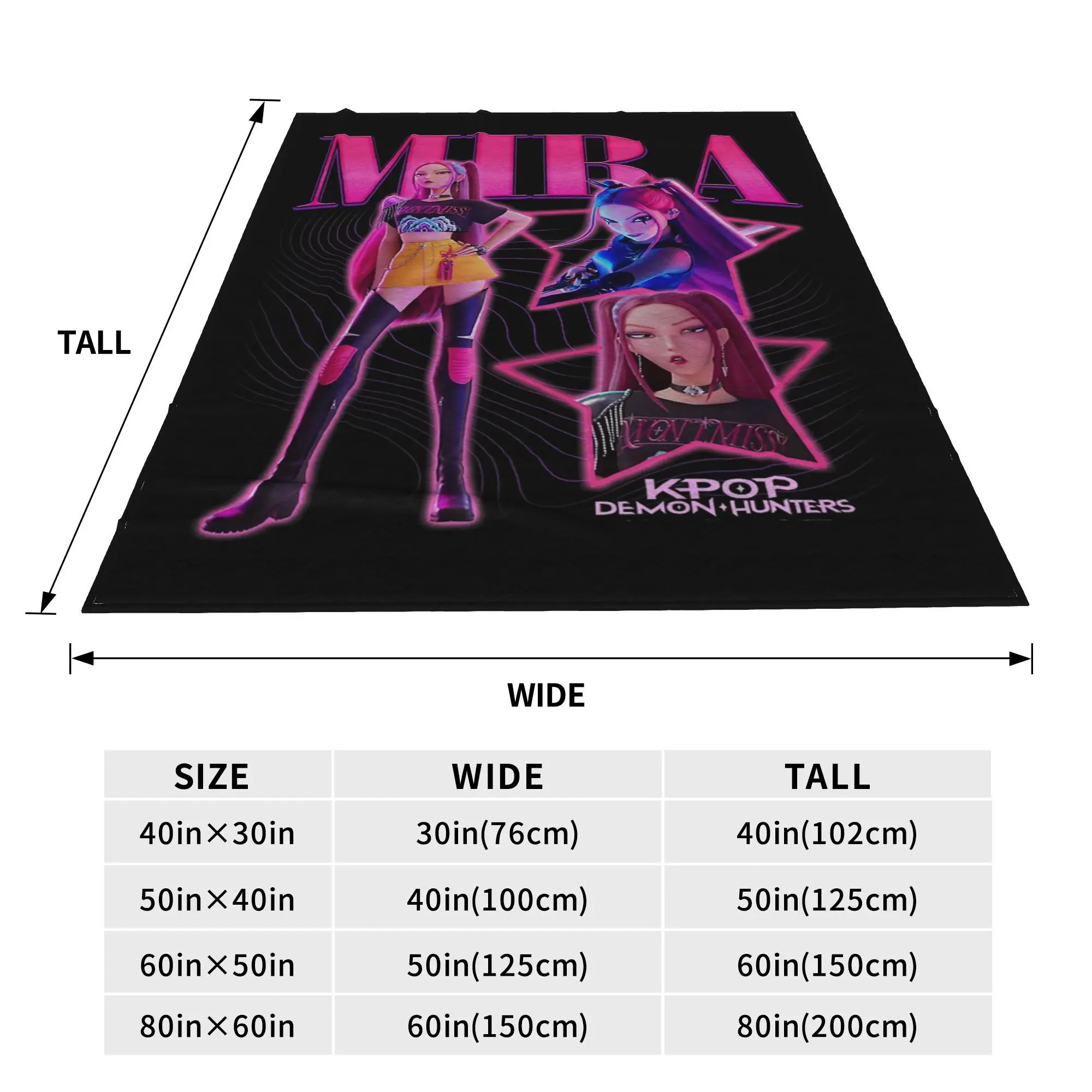 ميرا شوكيس HUNTRX HUNTRIX Kpop شيطان الصيادين البطانيات الصوف كل موسم رمي بطانية للسرير في الهواء الطلق أفخم رقيقة لحاف #4