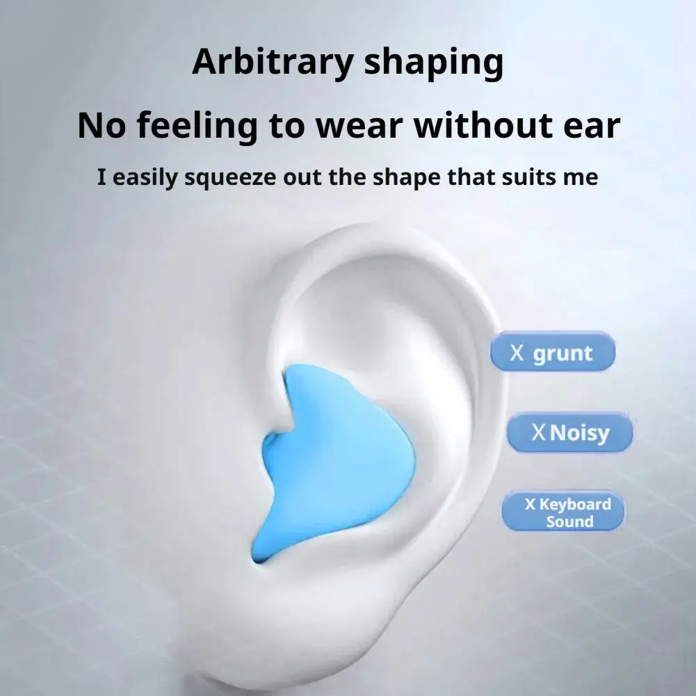 6 قطعة سدادات سيليكون لينة مع حقيبة حمل سدادات الأذن الصامت إلغاء الضوضاء النوم الأذن التوصيل مقاوم للماء سدادات حماية الأذن