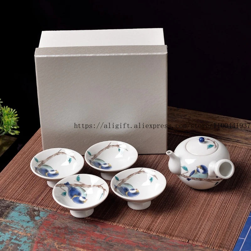 

Kutani Ware в японском стиле, гортензия, птица, чайные чашки, кружки, чайные сервизы, чайник, набор из 2 и 4 шт.