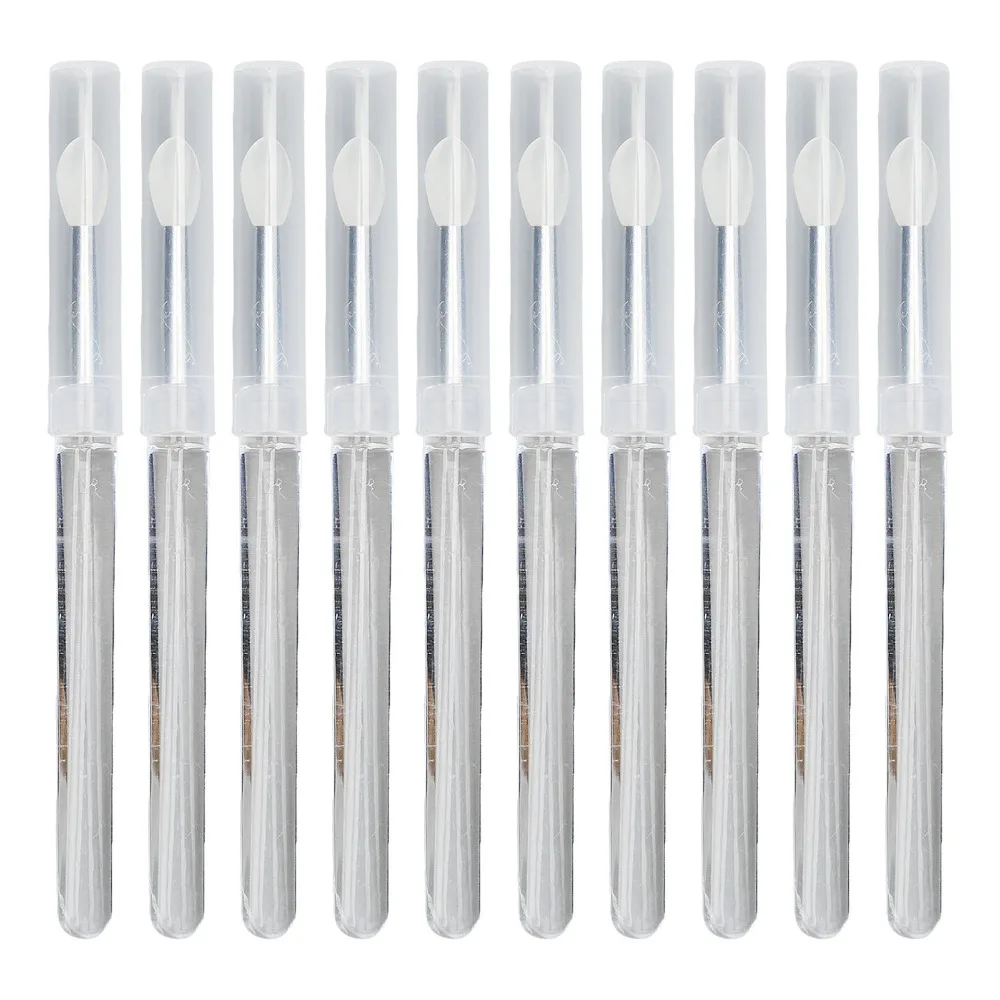 10pcs Comes With Protective Cover Reusable Silicone Nail Brush Uniform Application Effect Chrome Powder Applying Stick