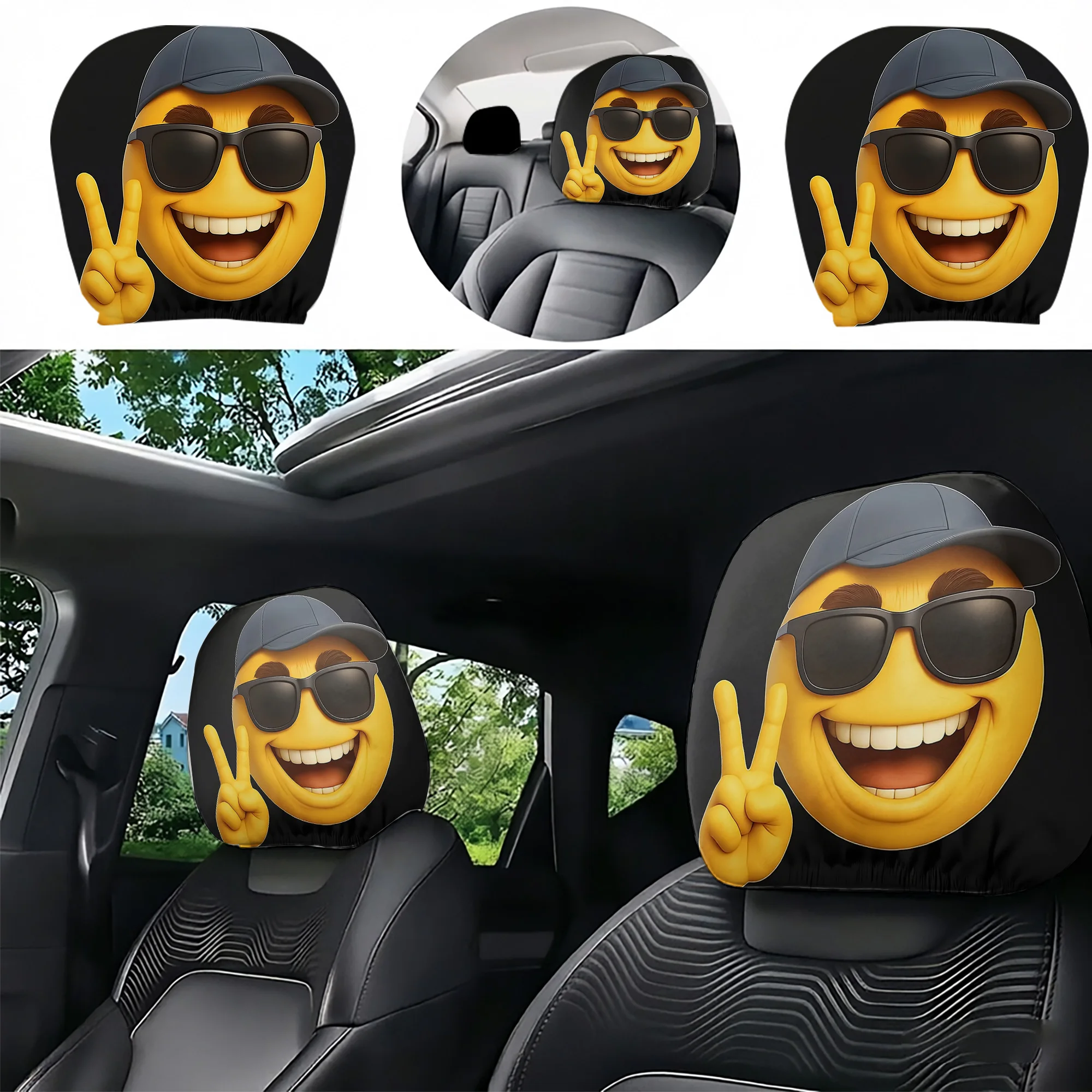 Interior Design Emoji - 2 чехла на подголовники автомобиля с