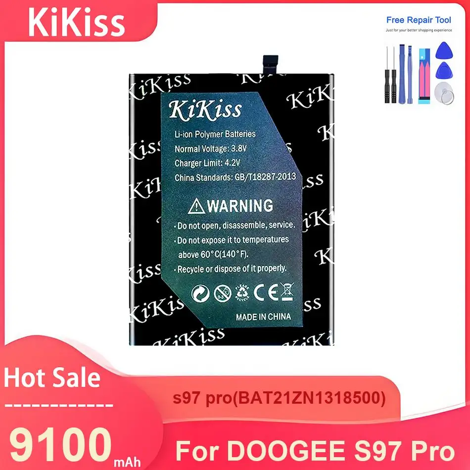 

Аккумулятор для мобильного телефона KiKiss для DOOGEE S97 Pro, s97 pro (BAT21ZN1318500) 9100 мАч
