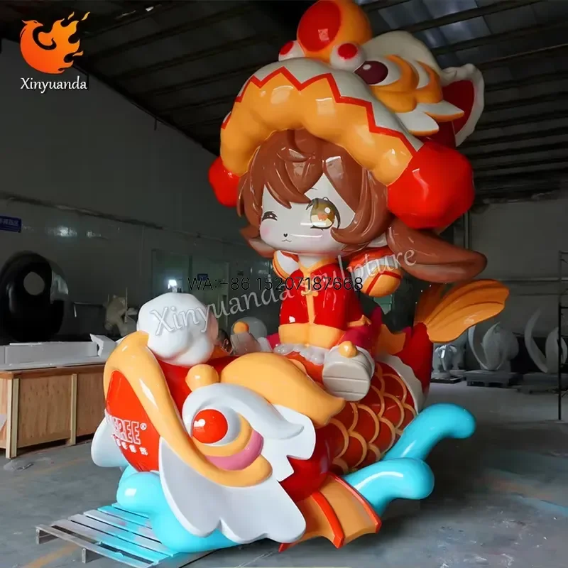 Wmwmnu Custom Large Outdoor Fiberglass Cartoon Sculpture Customized Shape Painted Finish for Shopping Malls Theme Parks City