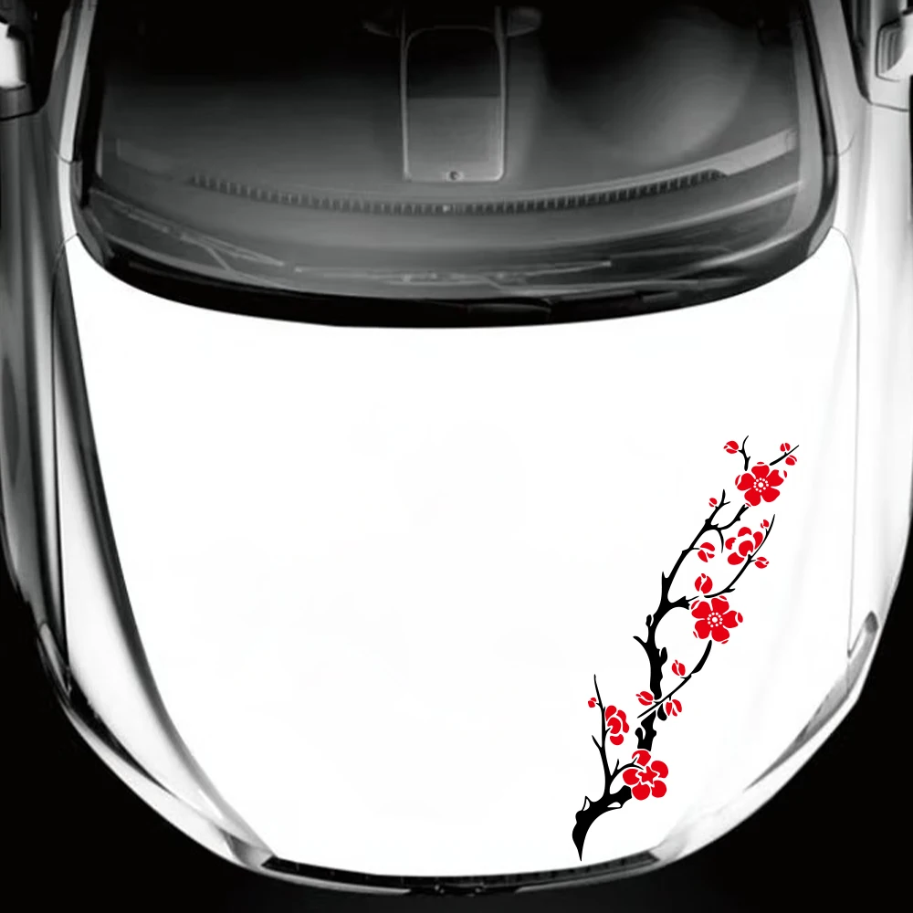 Plum Blossom Flower Car Sticker Hood Cover Stickers Auto Wrapping Vinyl Decal Waterproof PVC Decals Car Accessories Decoration