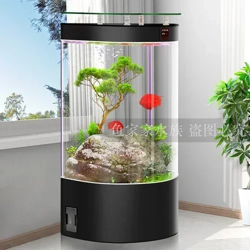 yj5 Semicircle Fish Tank Living Room Filter Intelligent Home Standing Ecological Change Water Aquarium
