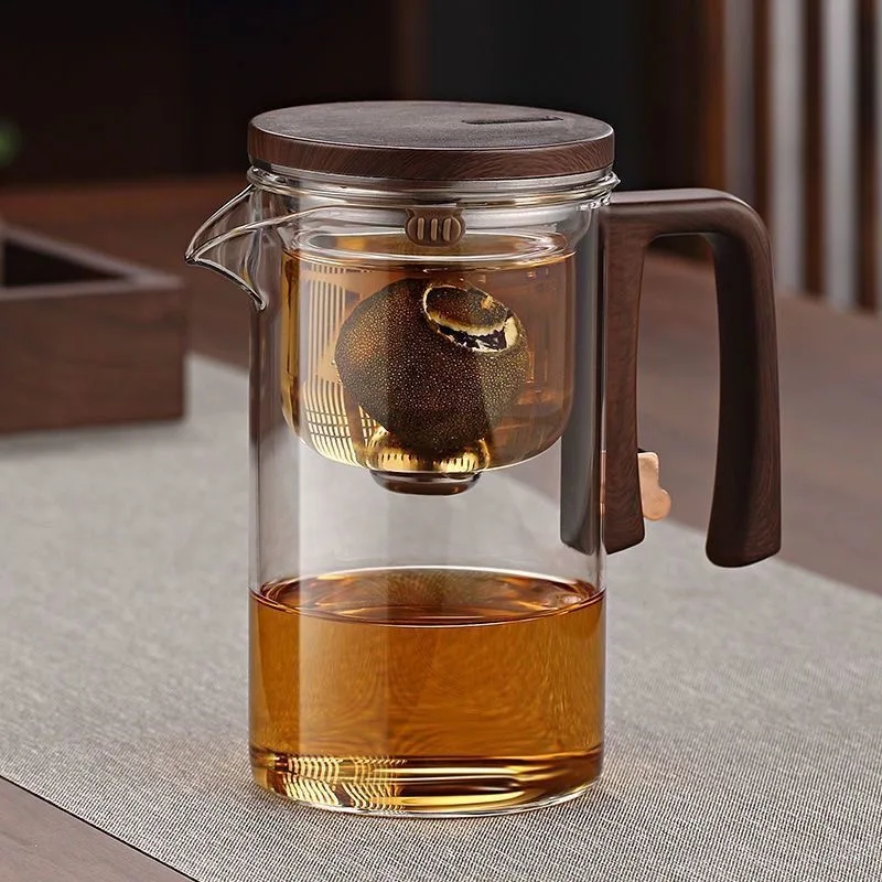 Heat-resistant Magnetic Elegant Cup Tea and Water Separation Teapot Set All-glass Inner Tank One-click Filter Tea Maker Commodes