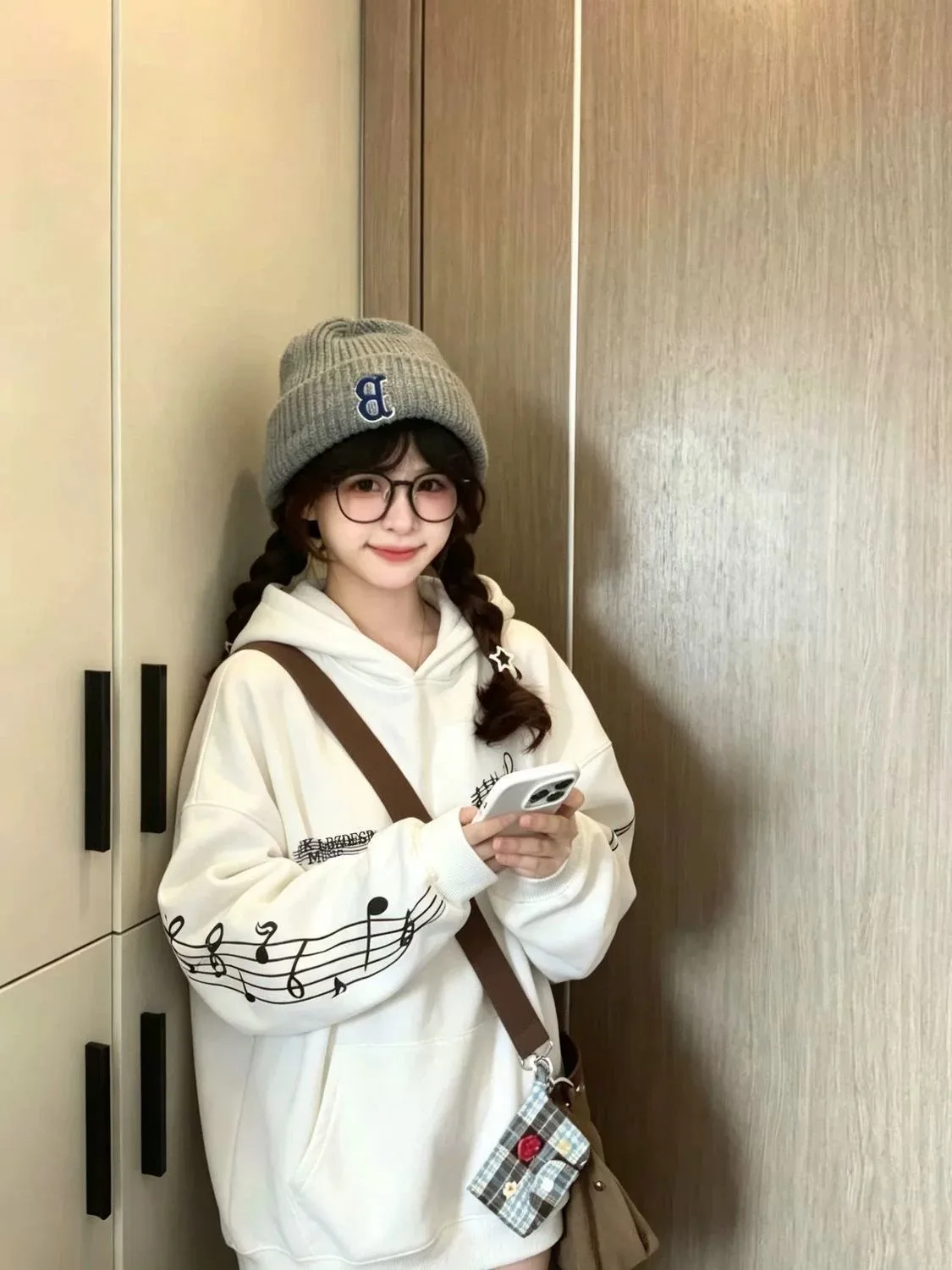 American High Street Note Embroidered Hoodie Women's Spring Autumn Trendy Loose Couple Heavy Duty Match Student Jacket