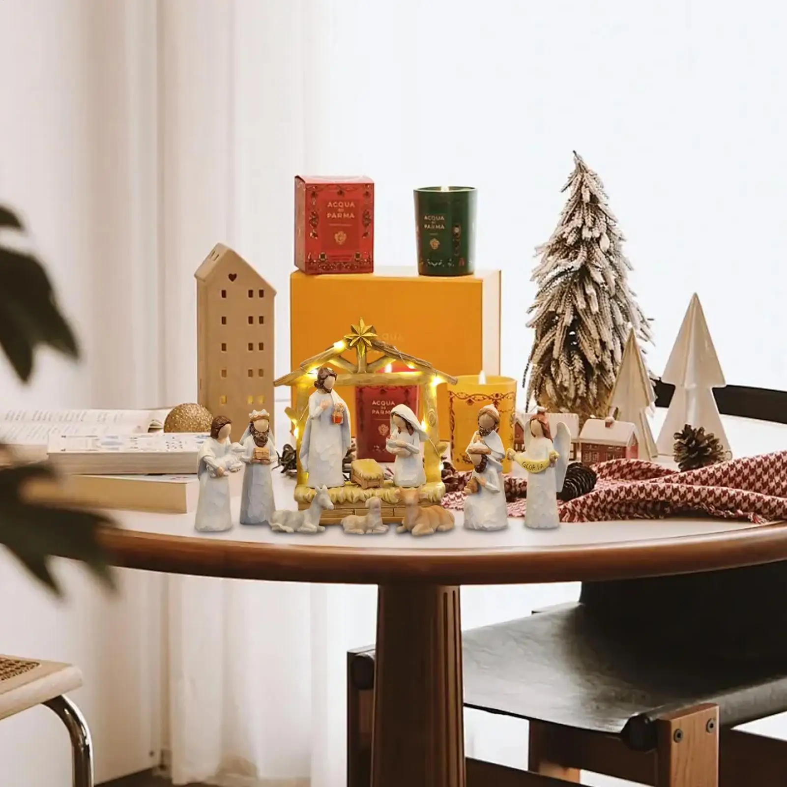 Christmas Nativity Set Jesus Nativity Set Holy Family Statue 12 Pieces Manger Statue Christmas Decorations For Home Bedroom