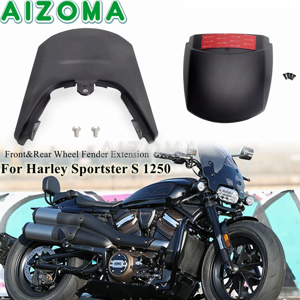 1Set Motorcycle Fender Extension Mudguard Front & Rear Stretched Mud Splash Guard Extender For Harley Sportster S 1250 2021-2024