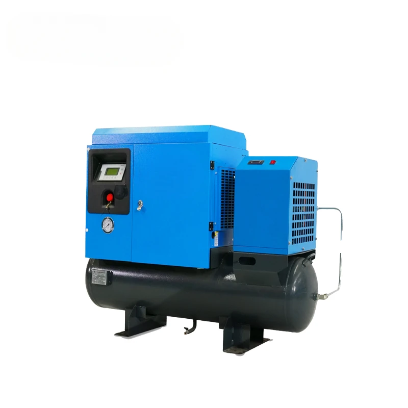 Portable 3.7kw/4.5kw/5.5kw/7.5kw All In One Mini Rotary Screw Air Compressor With Air Dryer And Tank