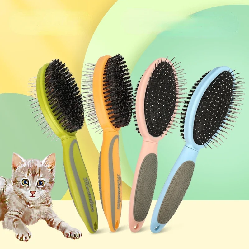 Pet Brush 2 In 1 Massage Comb Dog for Shedding and Grooming Fit for All Long or Short Hair Pets Dog Supplies