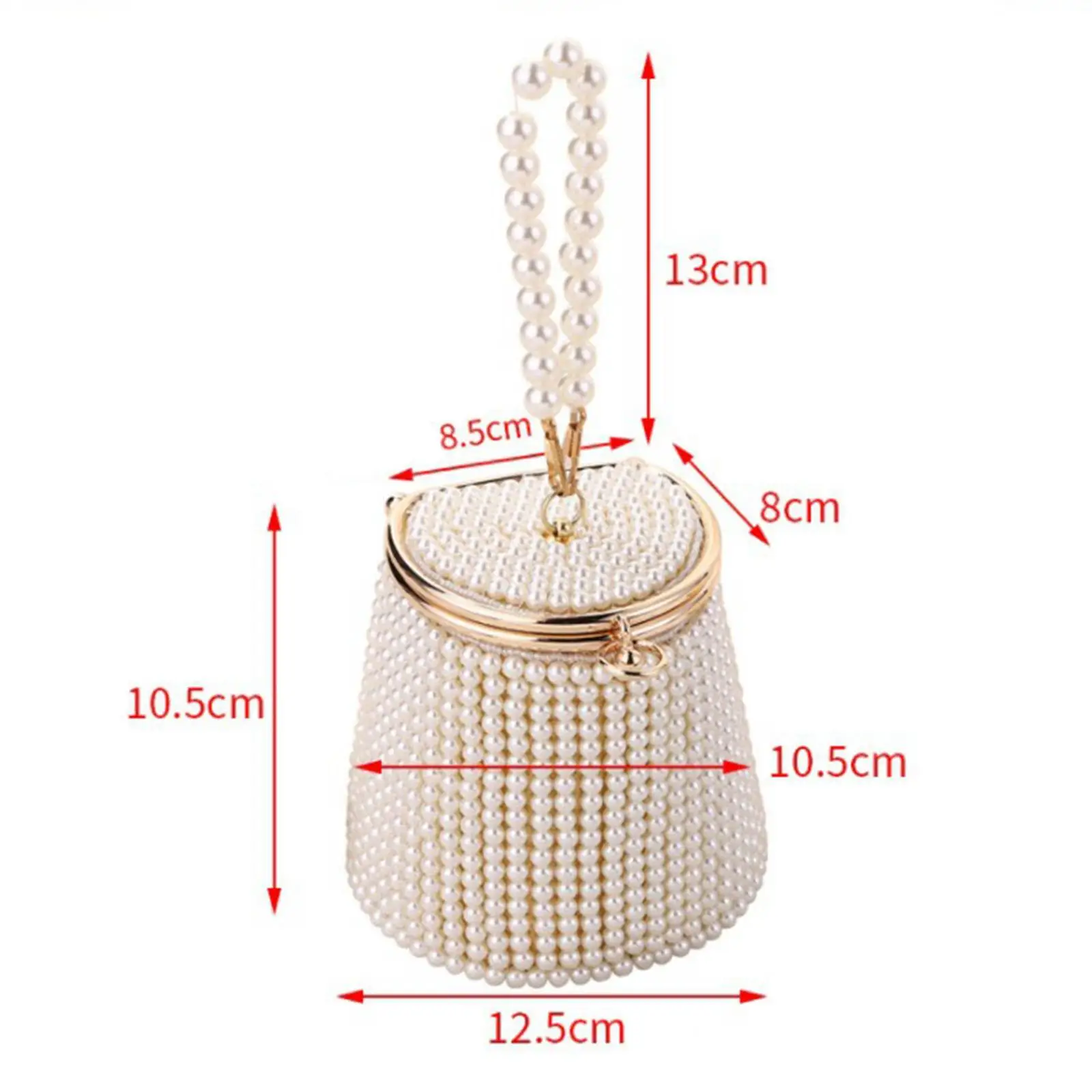 Bolso de cubo de perlas de moda natural bolso de mano bolso de perlas para cena de noche