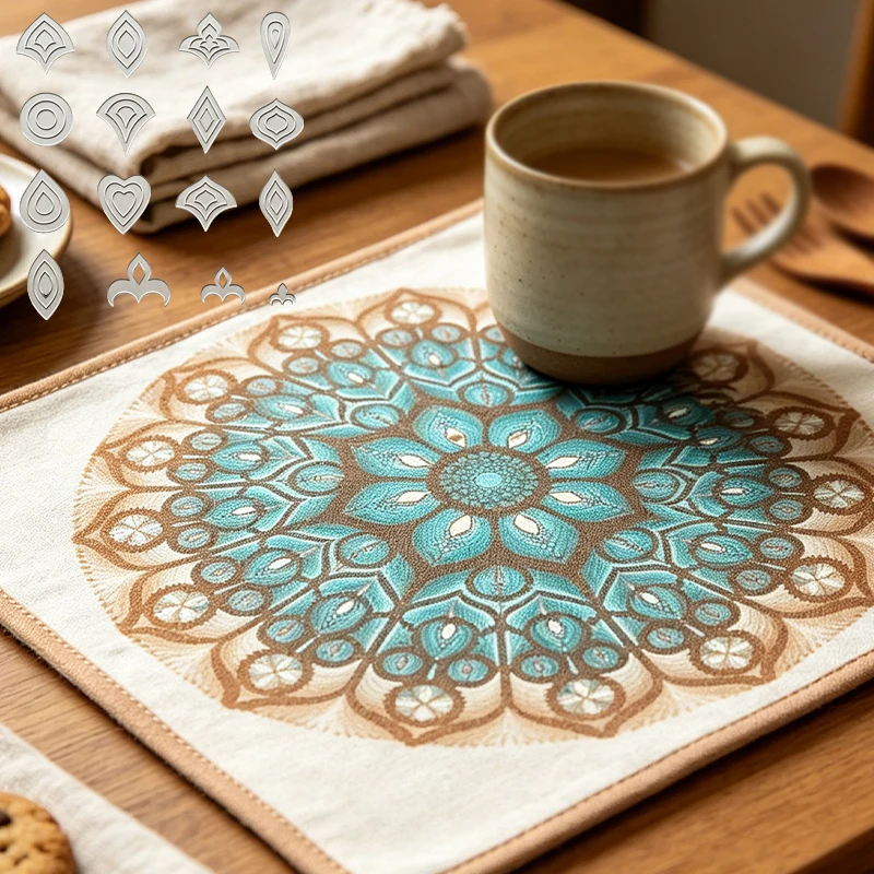 YOMDID 42-teiliges transparentes PET-Mandala-Schablonen-Set zum Selbermachen, Kunsthandwerk-Schablone mit 14 Grundmustern in 3 Größen, perfekt für Punktmalerei – Detail 9