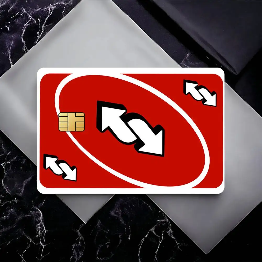 U-UNO Reverse Card Waterproof Skin Sticker Bank Bus Metro Access Card Protective Film Card Sticker Girl Gift