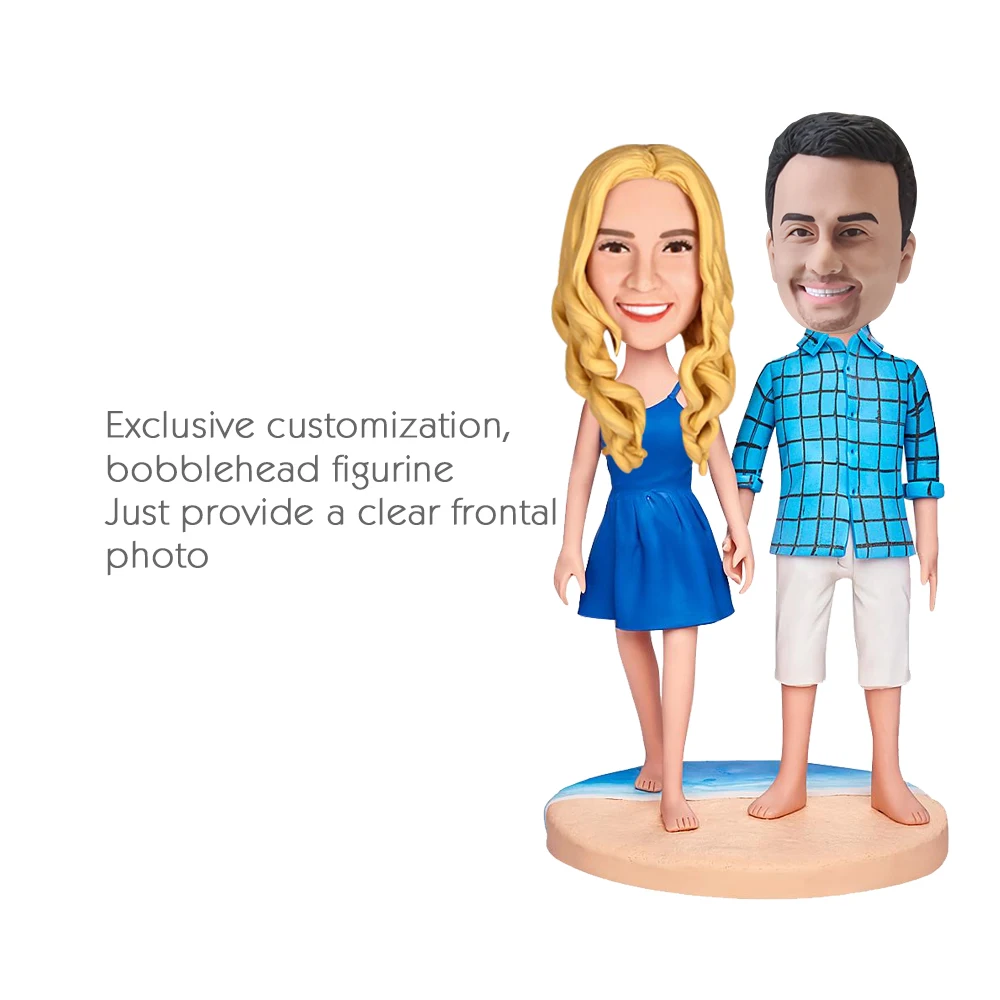 Custom Bobble-Heads Figurine Customized Doll, A Couple Holding Hands Custom Bobble Head,Custom  Bobble Head Figures