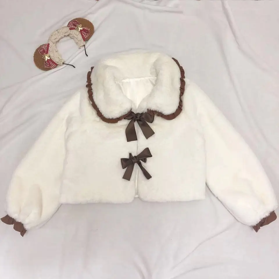 Giacche corte Donna Semplice Solido Vintage Allentato Sweetheart Ragazze All-match Studenti accoglienti Kawaii Streetwear Cappotto preppy Chic