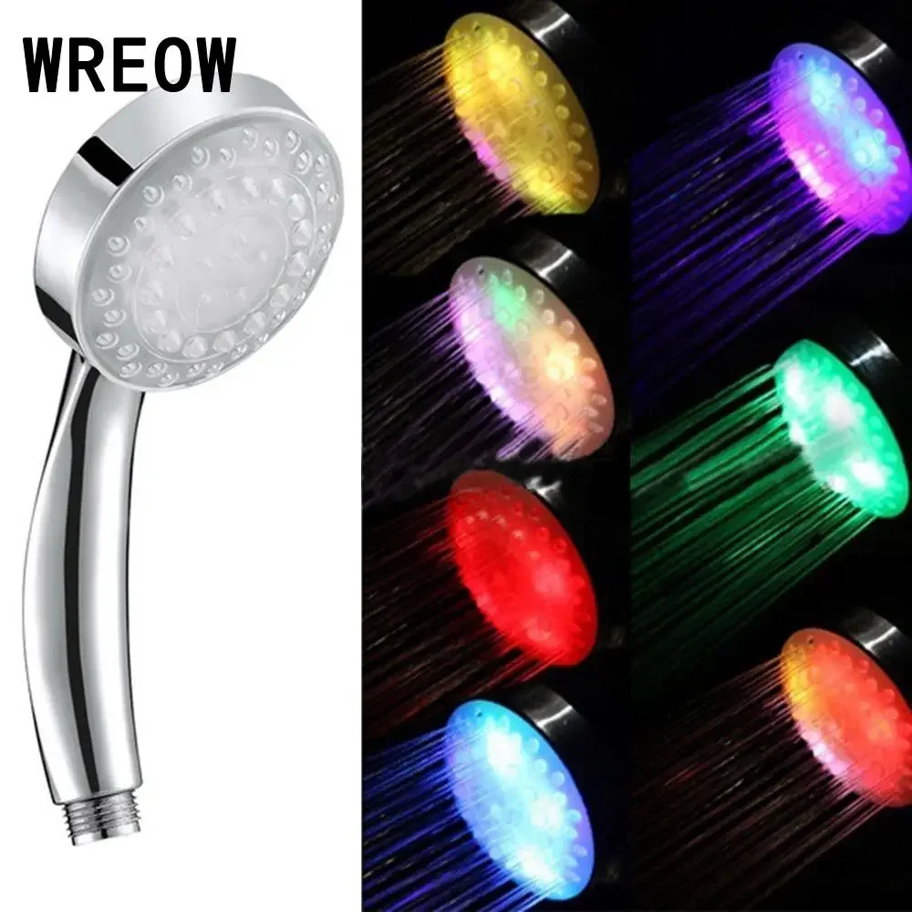 4 Led ABS romantico automatico 7 colori che cambiano soffione doccia filtro luminoso anione SPA soffione doccia bagno