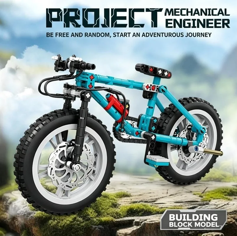 Mountain Bike Building Blocks Set Simulated Vehicle Model Compatible Bricks Assembly Puzzle Educational Toy for Boys STEM GiftL