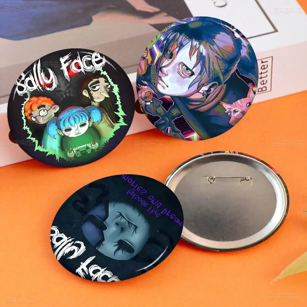 Game Sally Face Creative Tinplate Soft Button Pins Animal Icon Brooch Lapel Backpack Badge Accessories Pin