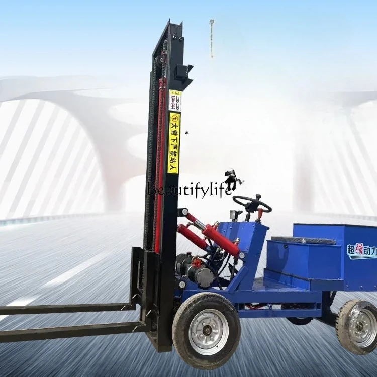 

Small Simple Electric Forklift-Station Driving Vehicle Hydraulic Lifting