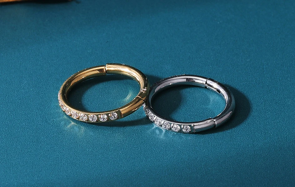 1/10 Stücke G23 Titan 14G/16G/18G Nasenringe Scharniersegment Ohrknorpel Tragus Ohrring Hoops Septum Clicker Piercing Schmuck – Detail 6