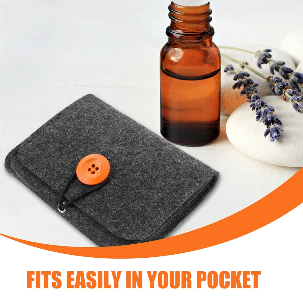 

Essential Oil Storage Bag Sturdy Wear-Resistant Felt Portable Organizer for Essential Oil Bottles Travel-Friendly Pouch