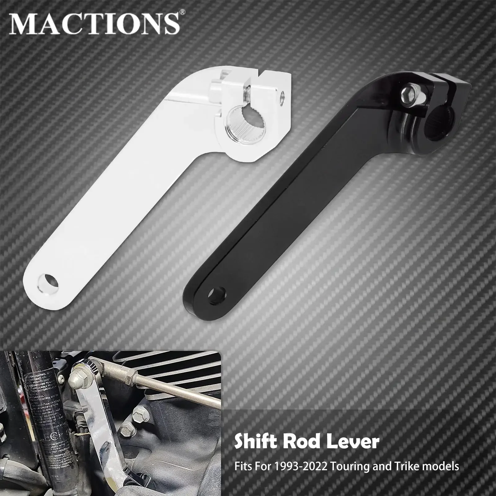 Motorcycle Inner Shift Rod Shifter Lever Bracket Black/Chrome For Harley Touring FLHT Electra Glide FLHTK CVO Limited 1993-2022