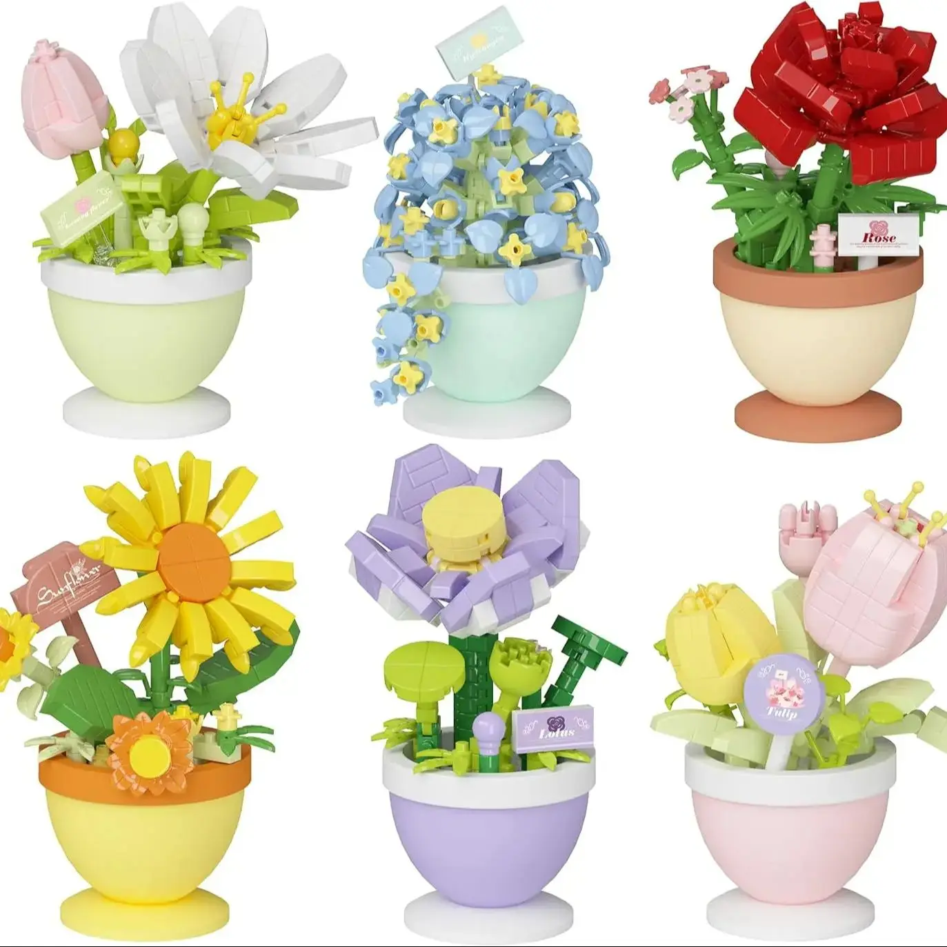 

Новинка 2023 года, оригинальная подарочная коробка с цветком розы, тюльпан, лотос, строительные блоки, модель цветка, крошечные частицы, подарочная игрушка
