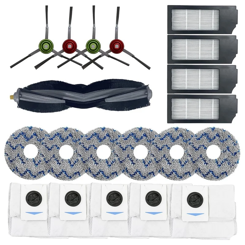 

ABUP-для Ecovacs Deebot X1 TURBO/OMNI робот-пылесос основная боковая щетка HEPA-фильтры мешки для пыли подушечки для швабры запасные части