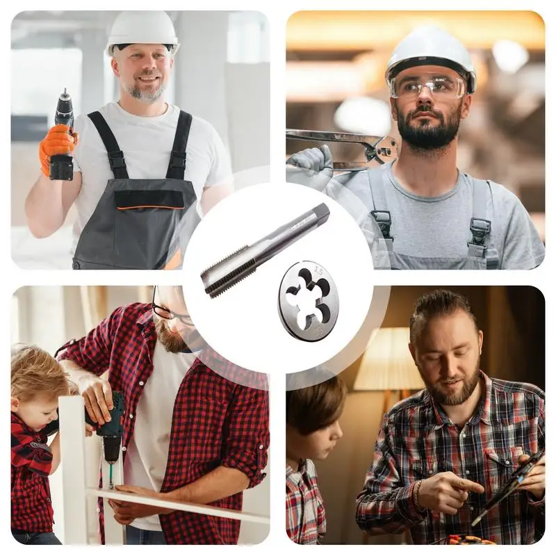 Kit Rethreading Tap metrik dan Die Rethreading, kekerasan tinggi pita torsi tinggi & Set mati tahan aus desain keran dan Kit Rethreading