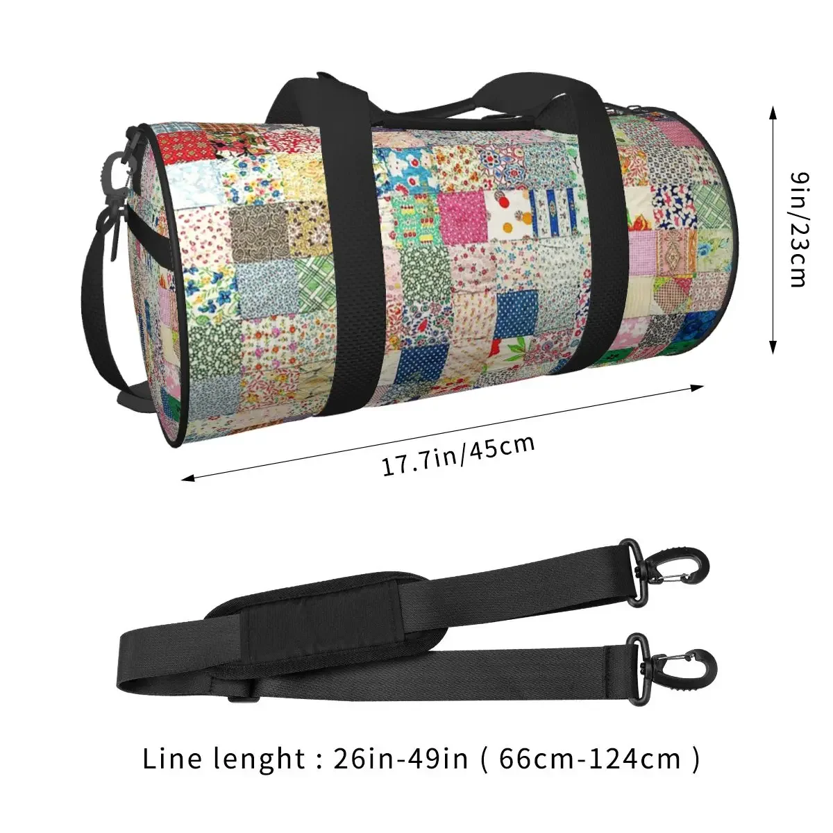 Vintage Patchwork Quilt Design Large Duffle Gym Bag Waterproof Duffle Travel Bags Handbags Fitness bag