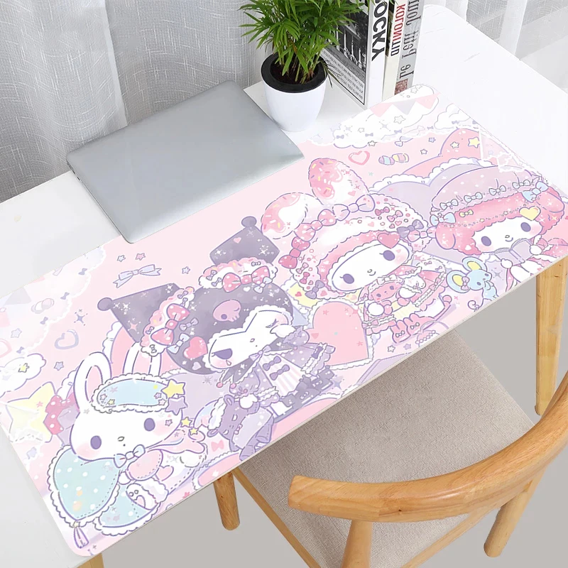 

Kawaii Pink Cartoon Mouse Pad Laptop Purple Gaming Sanrio Kuromi Keyboard Rug PC Anime My Melody Gamer Cabinet Mousepad Desk Mat