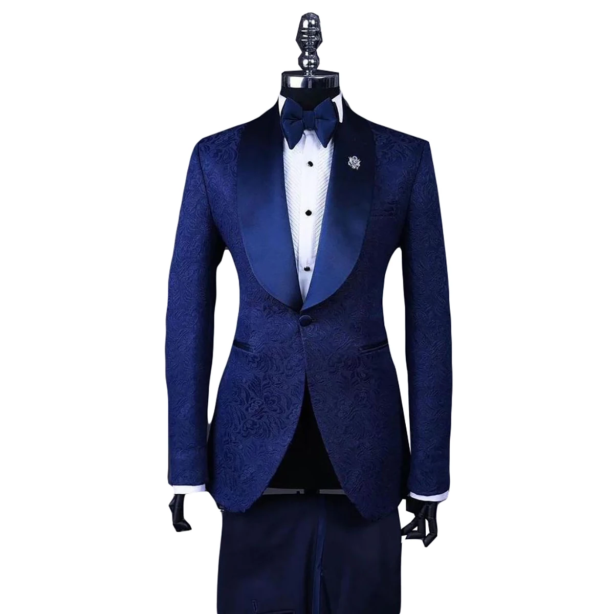 Costumes de Mariage pour Homme, Vêtements de Marié, Bestman, Châle, Revers, Jacquard, Formel Trempé, Blazer + Pantalon, Sur Mesure, 2 Pièces