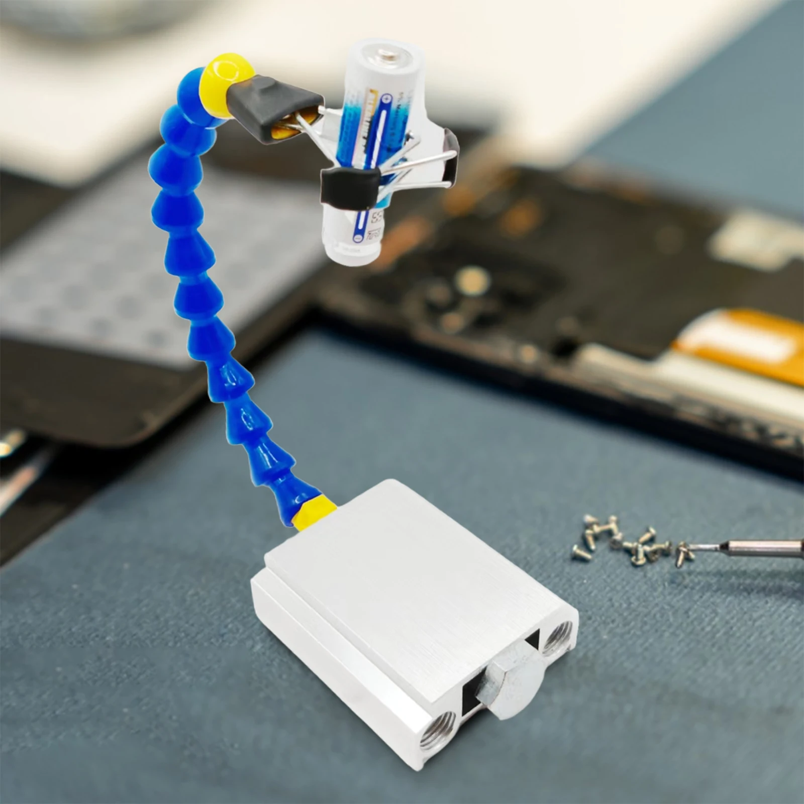 1/4In Thread Soldering Iron Holder Anti-Slip Flexible Arms Soldering Tool Welding Clamping Tool for Clamping Cylindrical Objects