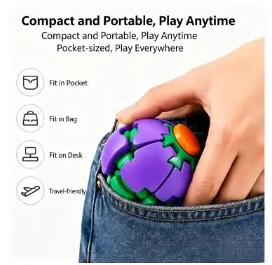 Spin Dual Play 3D press rotating decompression ball to reduce pressure 3D decompression fingertip gear ball toy multi-color vo