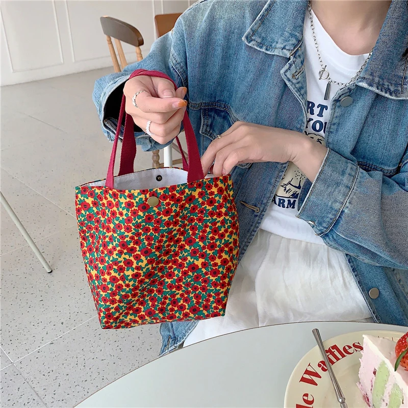 Corduroy Handheld Bag Women New Retro Handheld Multi-functional Bag Personalized Lunch Bag Gift Bag Commuter Student Bento Bag