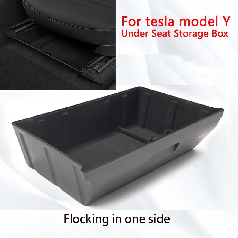 

Для Tesla Model Y ящик для хранения под сиденьем ABS флокированный органайзер аксессуары
