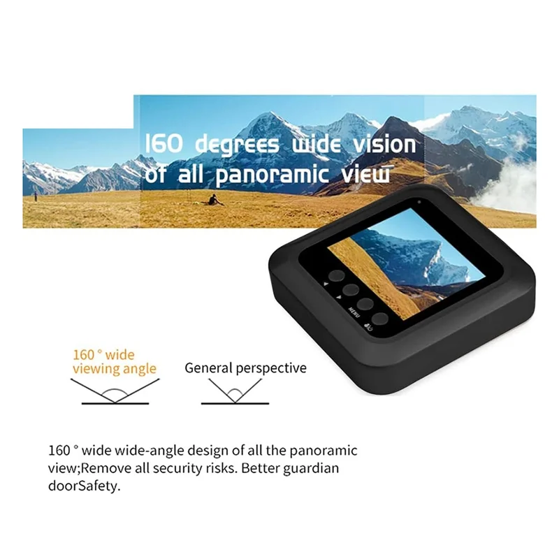 【Exclusivo!】 Câmera de segurança inteligente com visor de porta e campainha, tela LCD de 2,4 polegadas, câmera de vigilância digital para porta