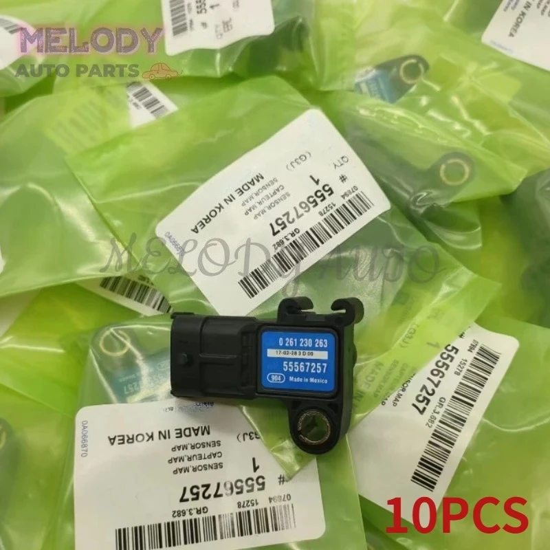 10PCS 0261230263 55567257 12592525 MAP Manifold Absolute Pressure Sensors For 2011-2017 Chevrolet Cruze Trax Buick Encore