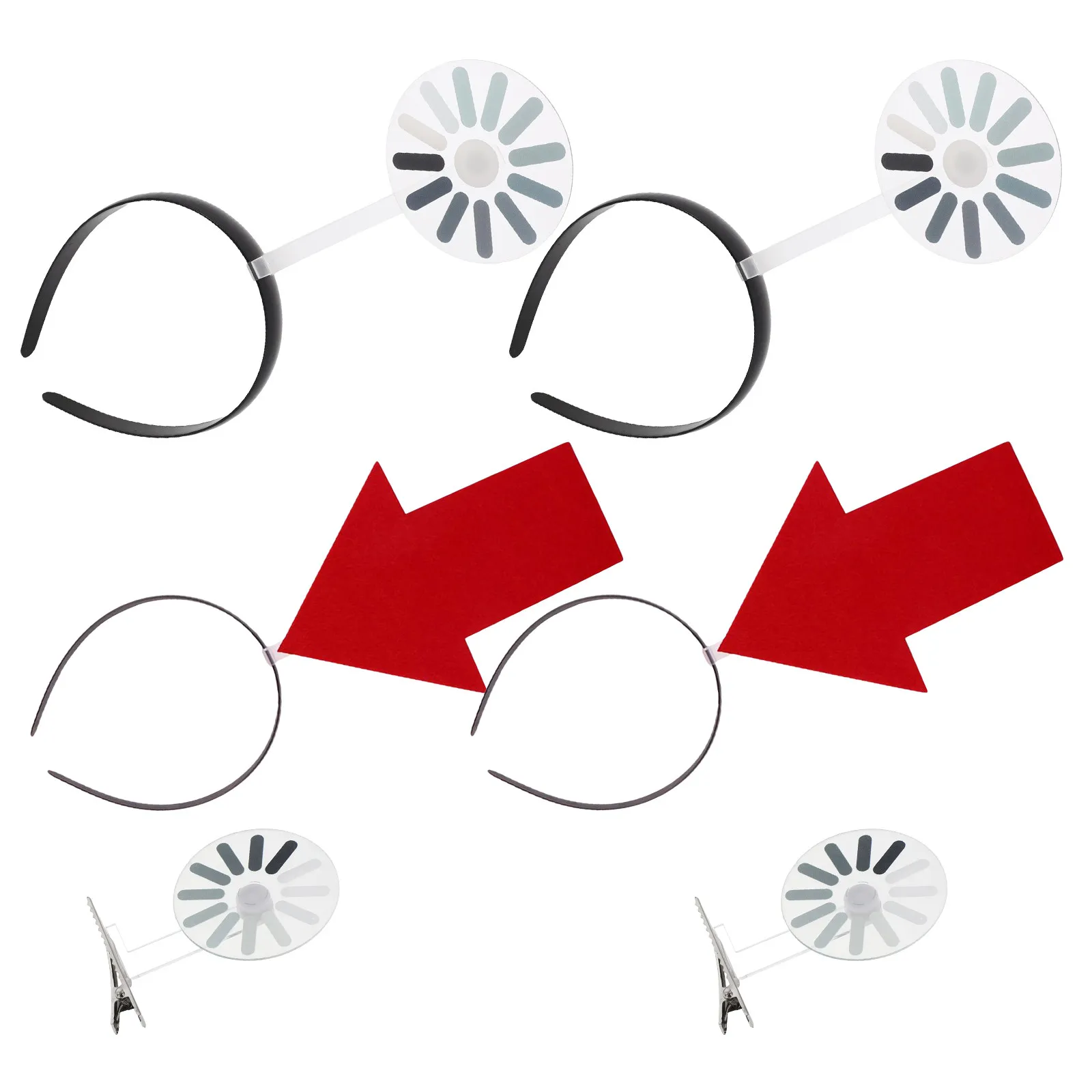6Pcs Rotatable Loading Arrow Headband Funny Party Hair Hoop Novelty Head Bopper Festival Halloween Photo Props